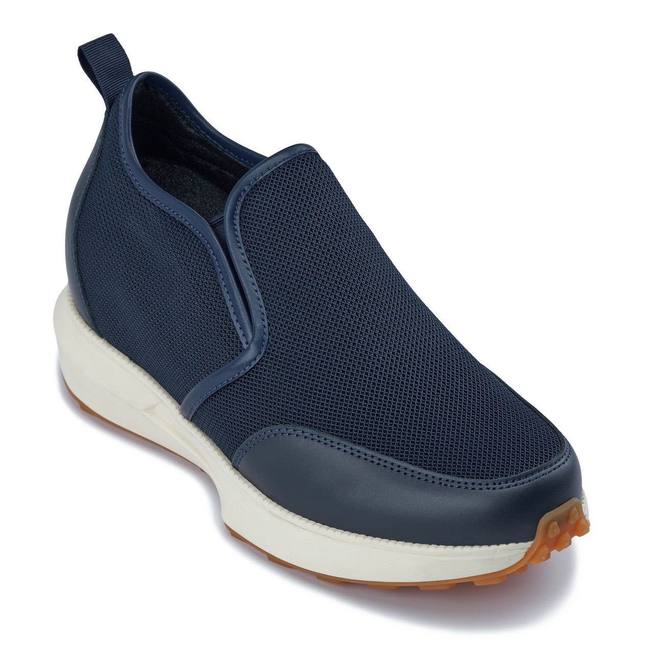 CALTO - J1435  - 3.3 Inches Taller (Dark Blue) - Casual Chunky Sole Sneaker Loafers
