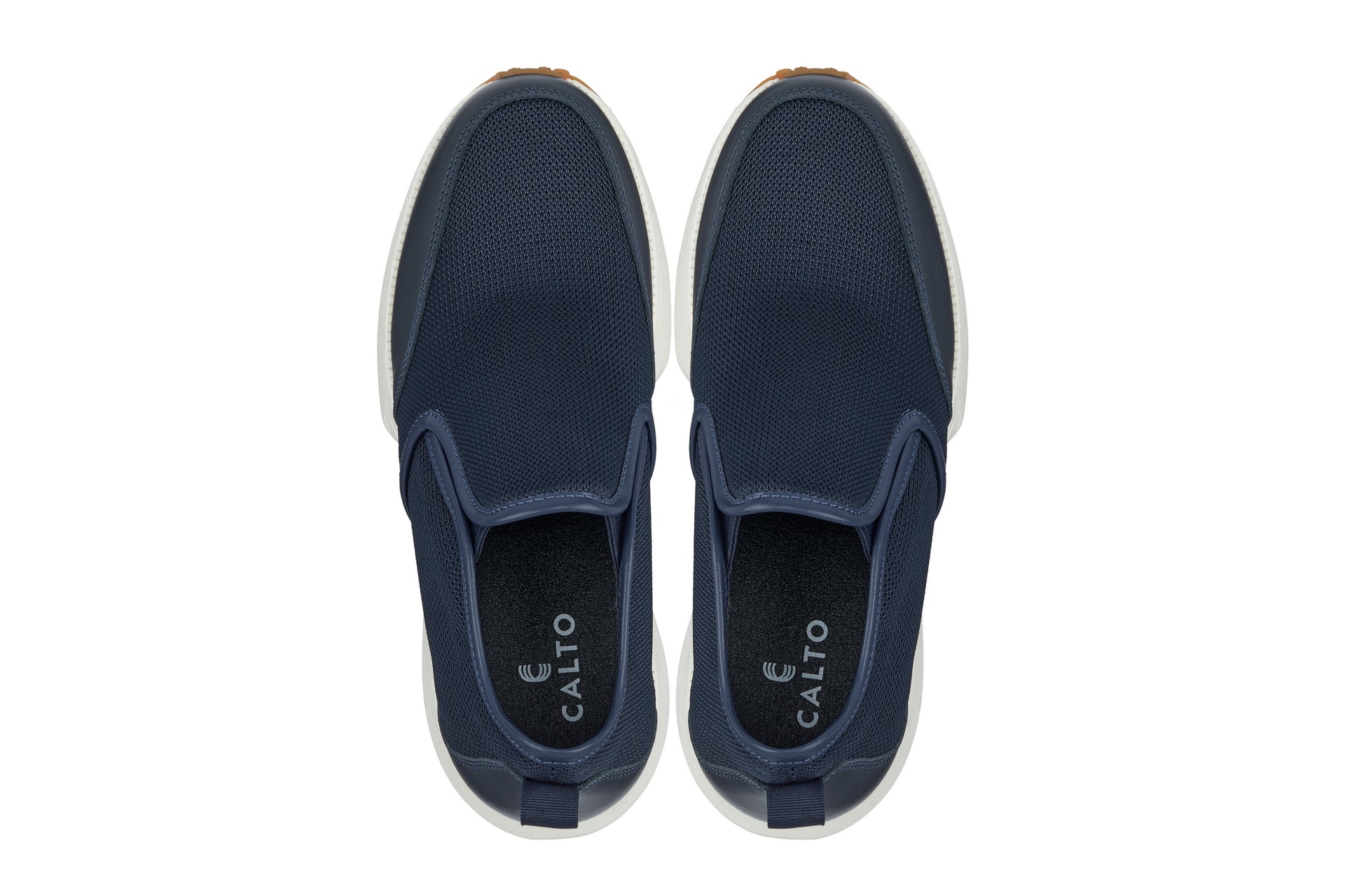 CALTO - J1435  - 3.3 Inches Taller (Dark Blue) - Casual Chunky Sole Sneaker Loafers